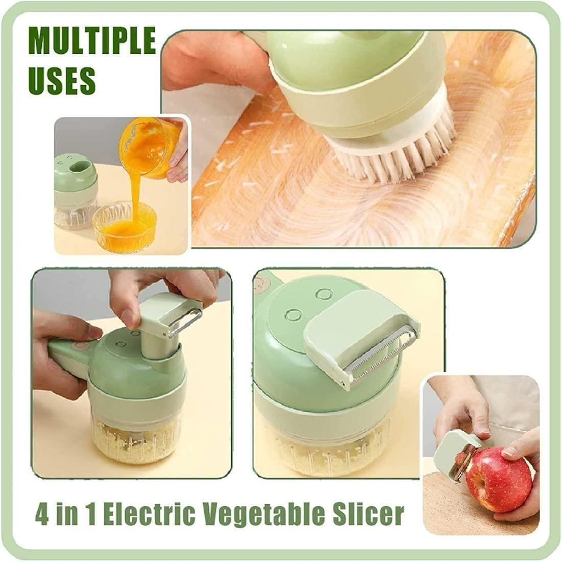 ChefNest Handheld Electric Vegetable Cutter 4 in 1 Portable Electronic Vegetable Cutter Set
