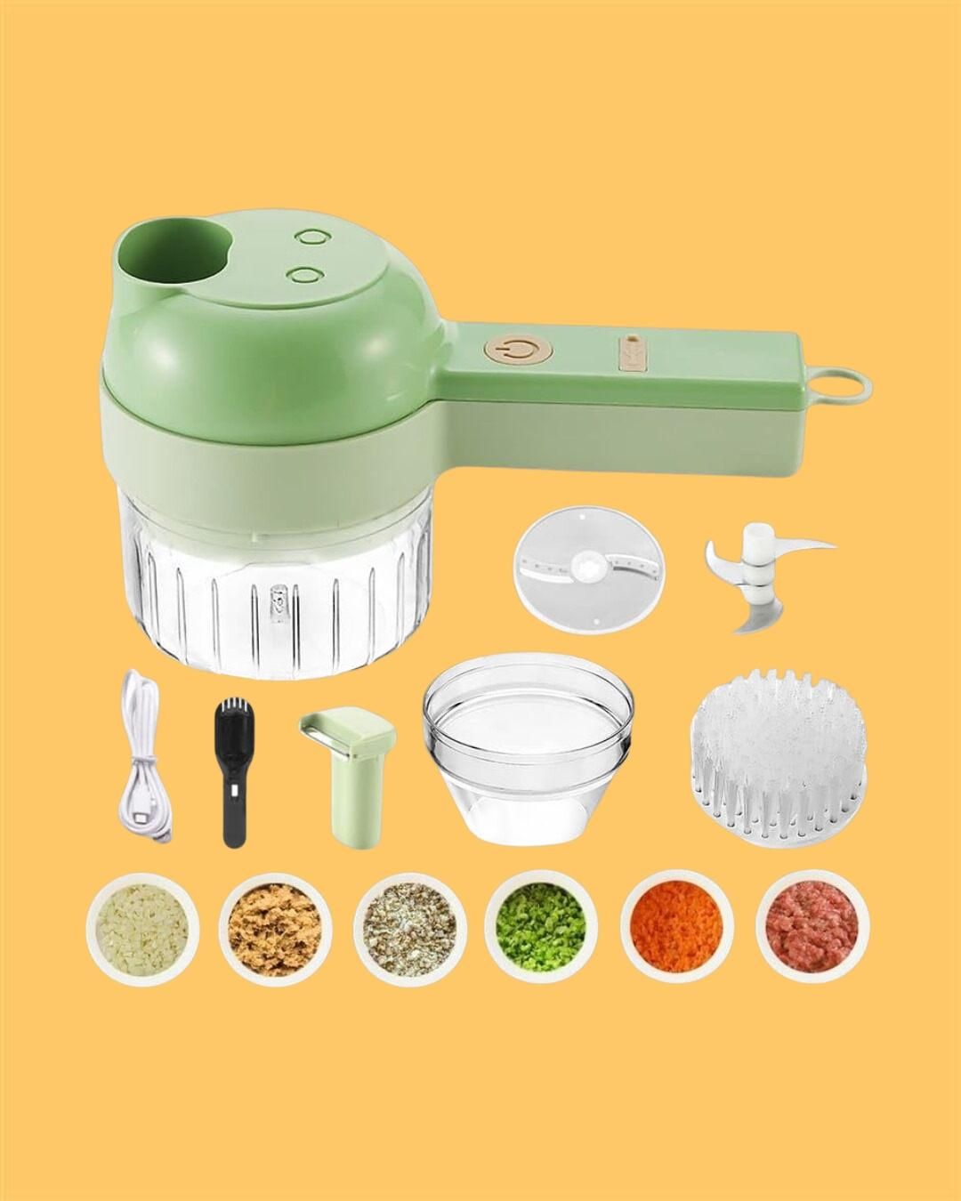 ChefNest Handheld Electric Vegetable Cutter 4 in 1 Portable Electronic Vegetable Cutter Set