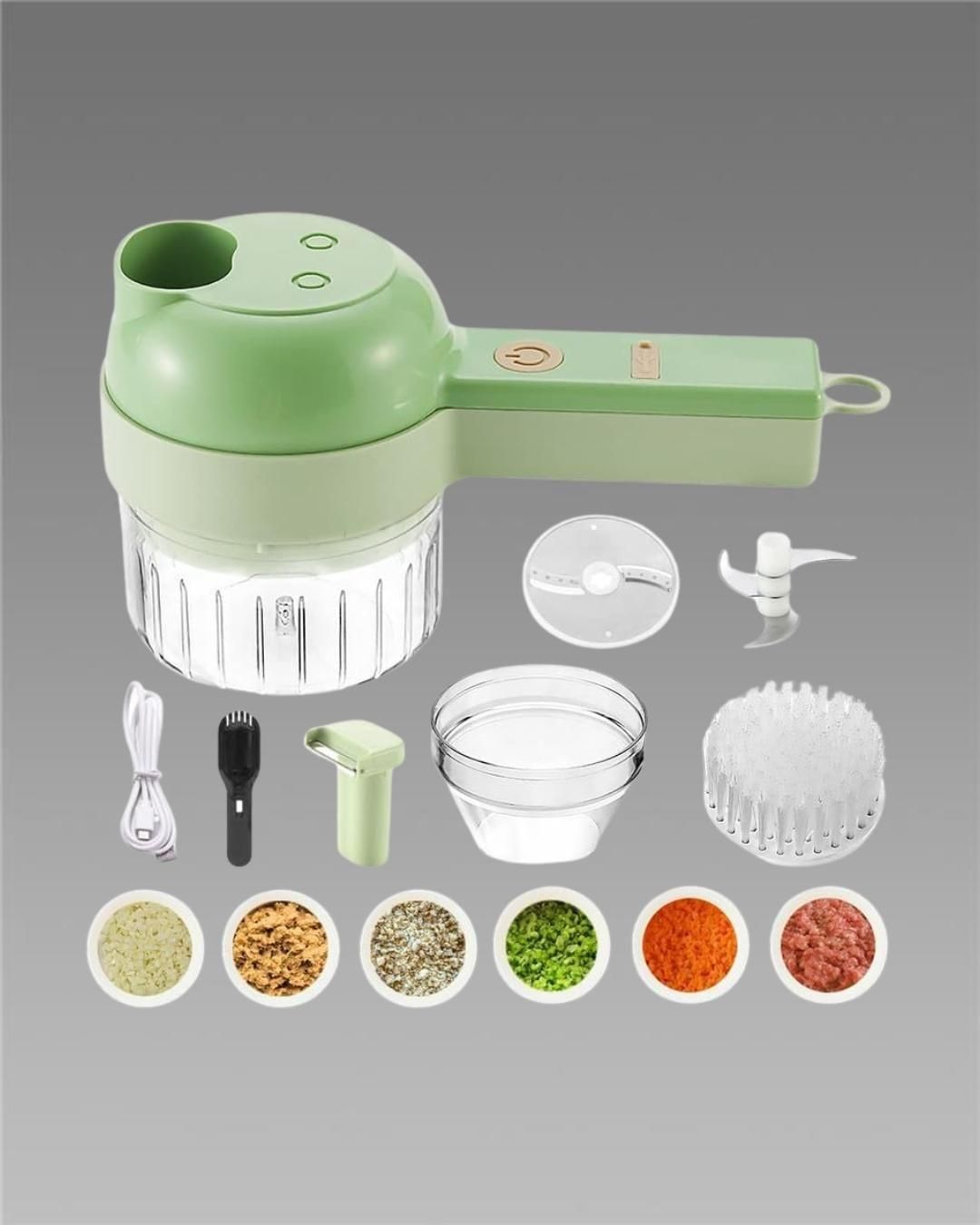 ChefNest Handheld Electric Vegetable Cutter 4 in 1 Portable Electronic Vegetable Cutter Set